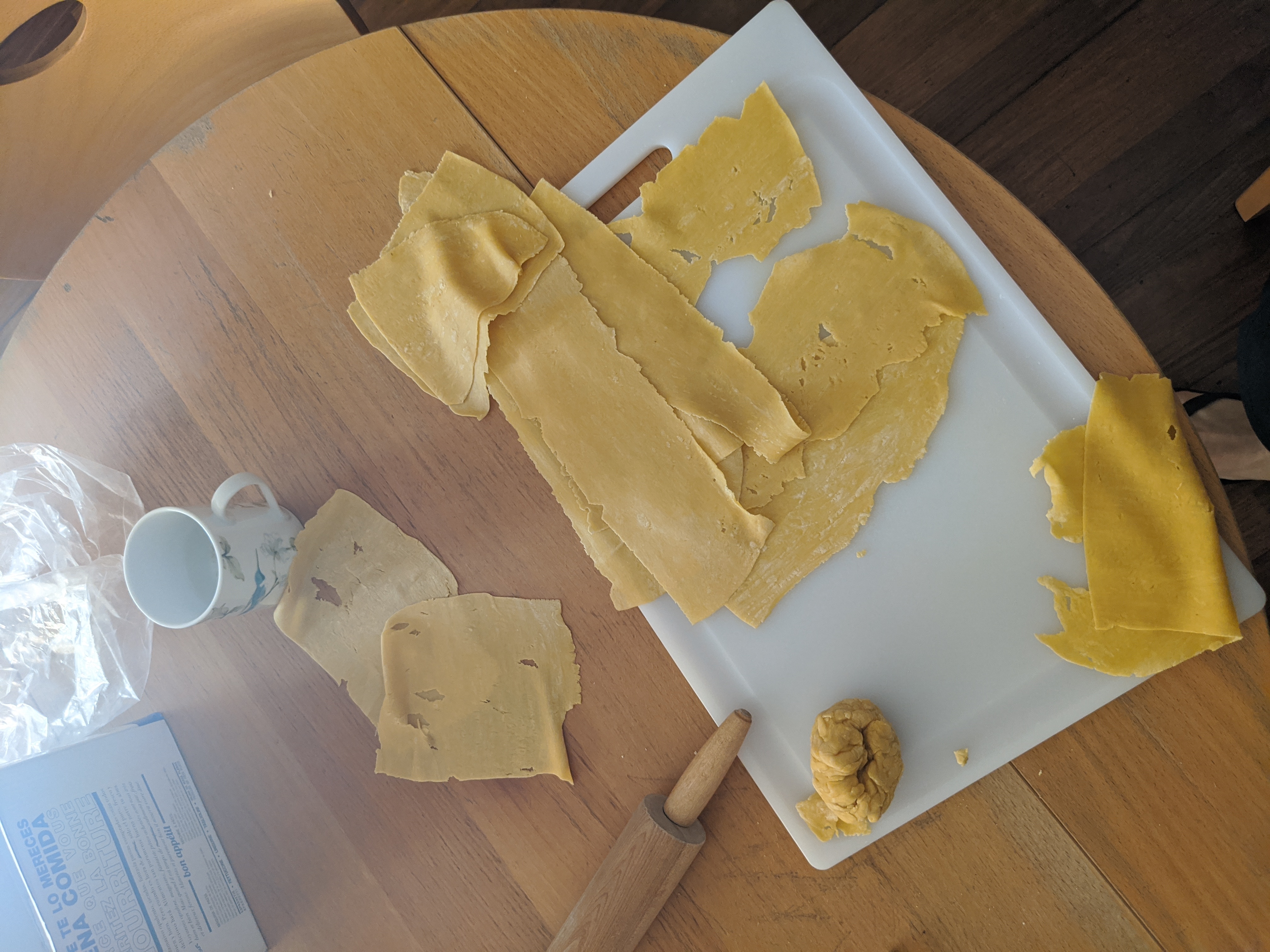 Figure 3: Homemade egg pasta using a roller.