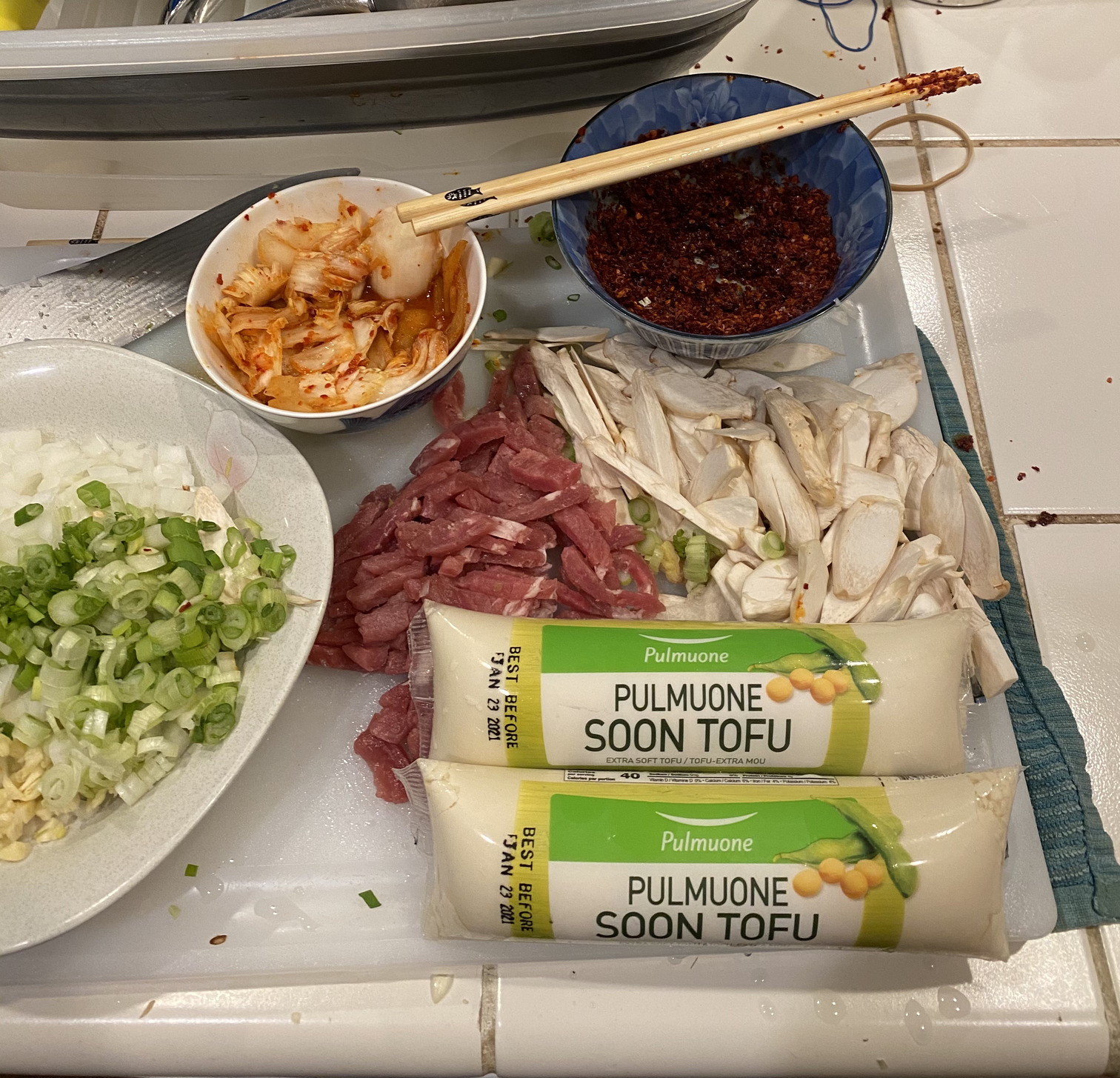 Figure 3: Lots of prep in this one. I wasn&rsquo;t really precise on the measurements, but this is a good reference for 4-5 servings.