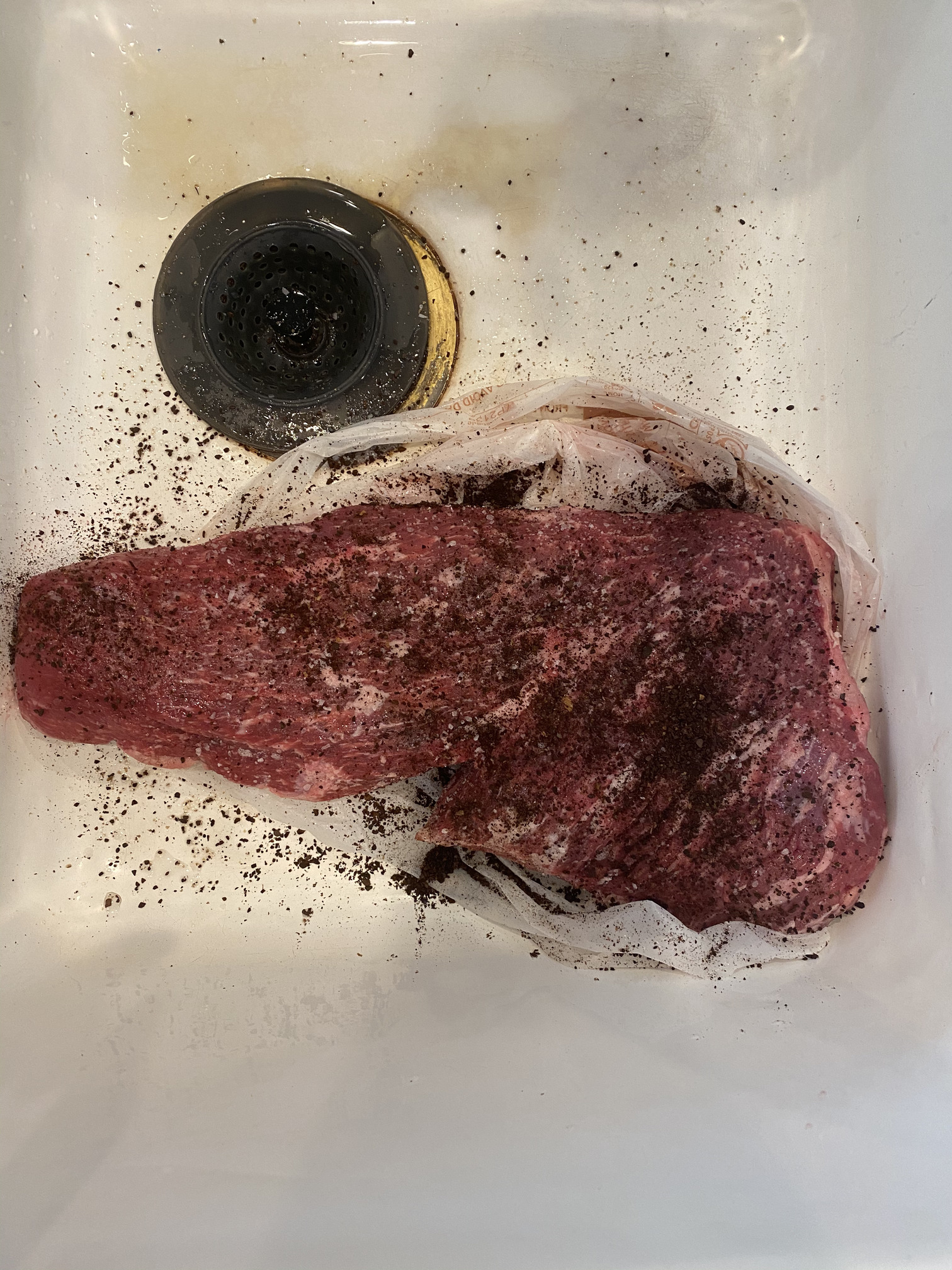 Figure 2: Tritip rub. Use whatever dry rub you want.